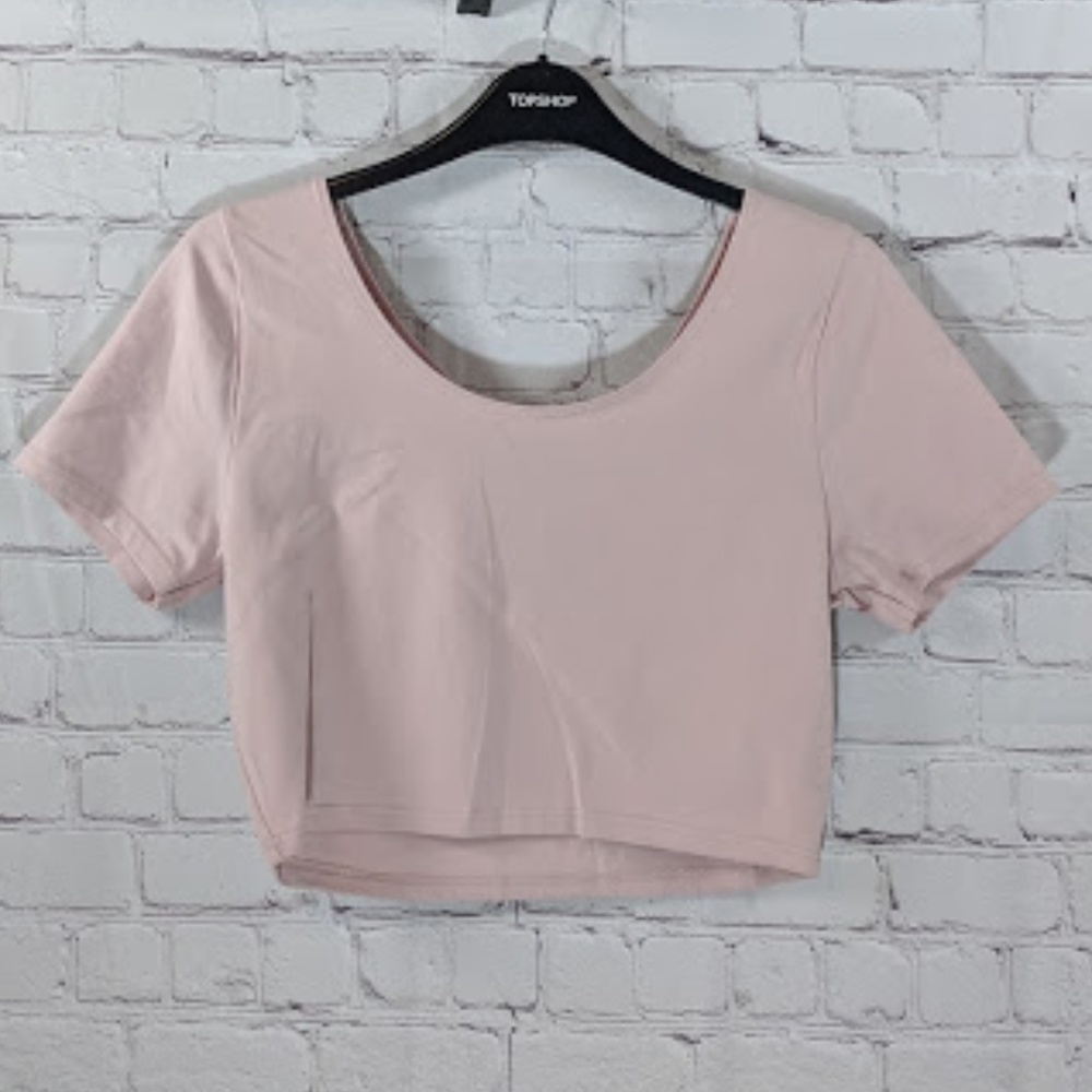 Topshop | Dusty Pink Short Sleeve Crop Top NWT - Picture 2 of 5